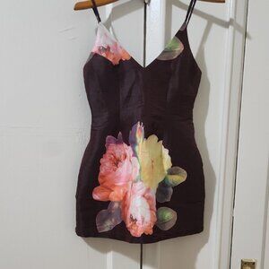 Floral Print Dress with Spaghetti Straps
